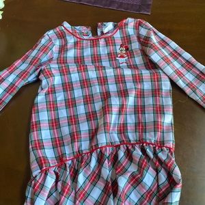 Disney Red and Green Plaid Kids Nightgown